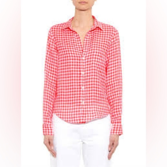 Frank & Eileen Pink Barry Gingham Linen Shirt (T2) - Picture 4 of 6